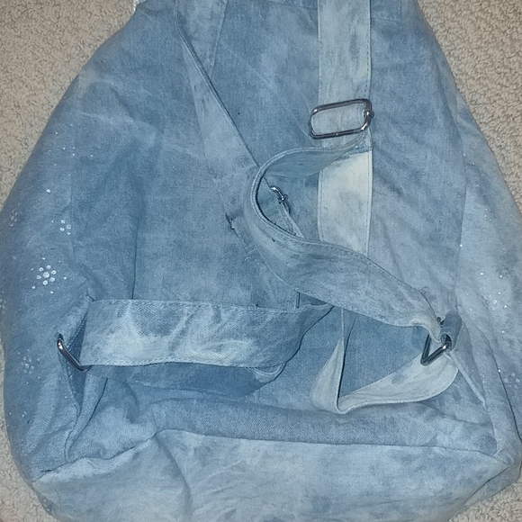 Girls Blue Jean Embelleshed Backpack - Picture 3 of 3